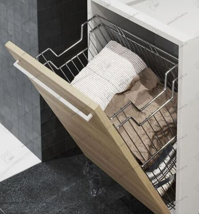 S-8116-C Корзина для белья навесная в базу 550 мм, Starax, (480х290х500 мм), хром