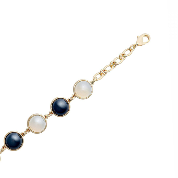 Браслет классический Possebon Pearl Opaline-Black Agate C1362.25.4 BW/G