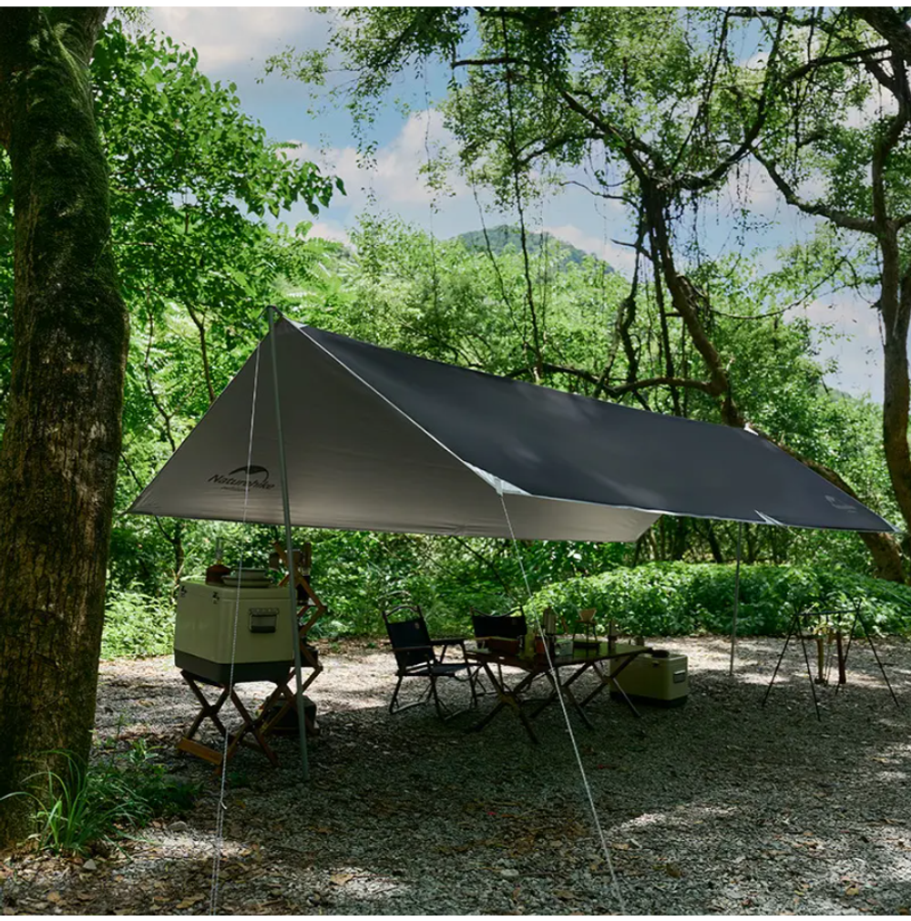 Тент кемпинговый Naturehike 3Х5 м., черно-серебристый винил