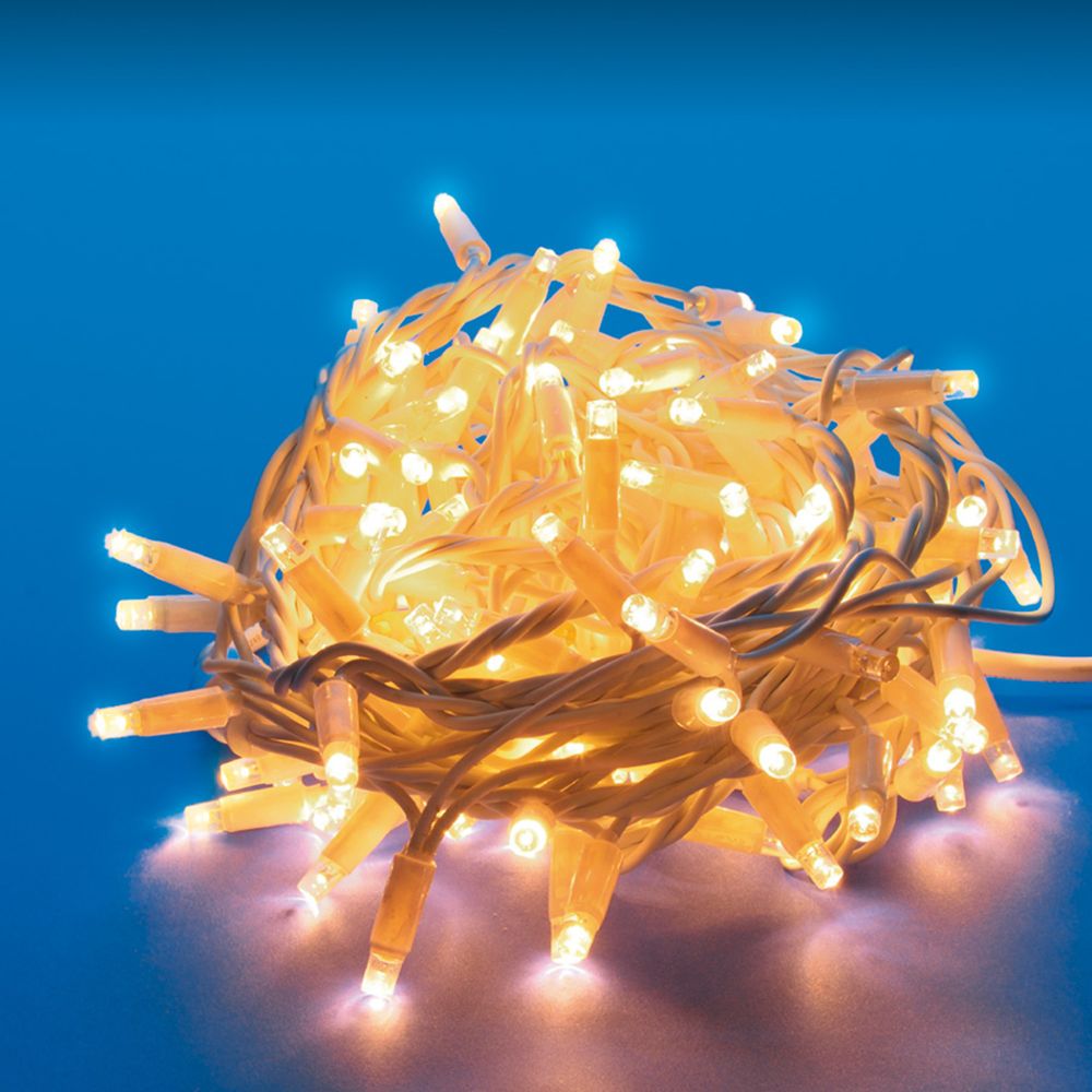 ULD-S1000-120-DWA WARM WHITE IP67 Гирлянда светодиодная. 10м. 120 светодиодов. Теплый белый свет. Провод белый. ТМ Uniel