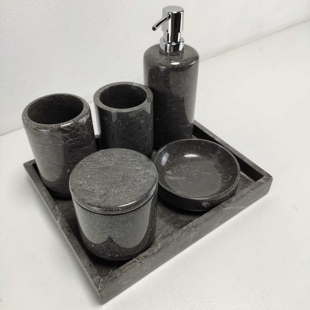 Набор из мрамора 7 предм Nature Set Black NM-6169 квадрат