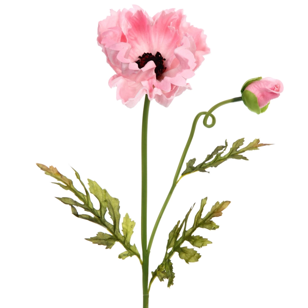 Цветок искусственный «Natur» 60см Мак розовый