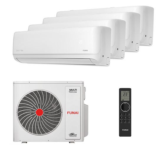 Мультисплит система на 4 комнаты Funai RAM-I-DA25HP.W01/S x 4 / RAM-I-4KG80HP.01/U