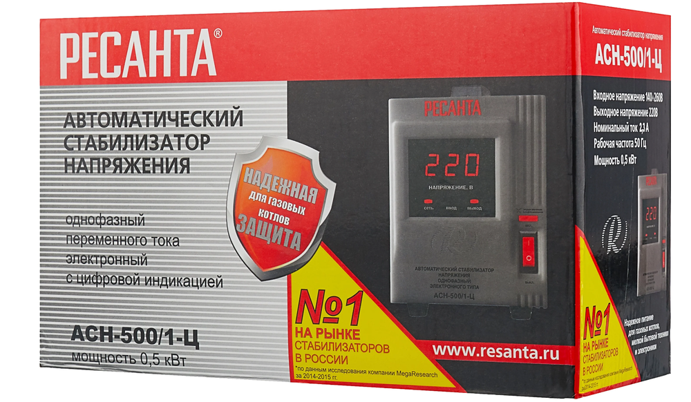 Стабилизатор напряжения Ресанта АСН-500/1-Ц 63/6/1