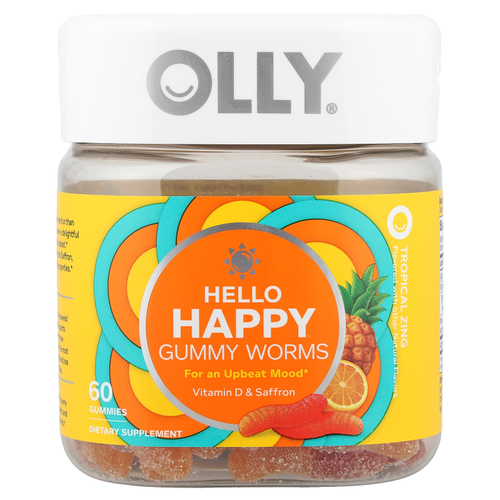 OLLY, Hello Happy, жевательные мармеладки, тропический зинг, 60 жевательных таблеток