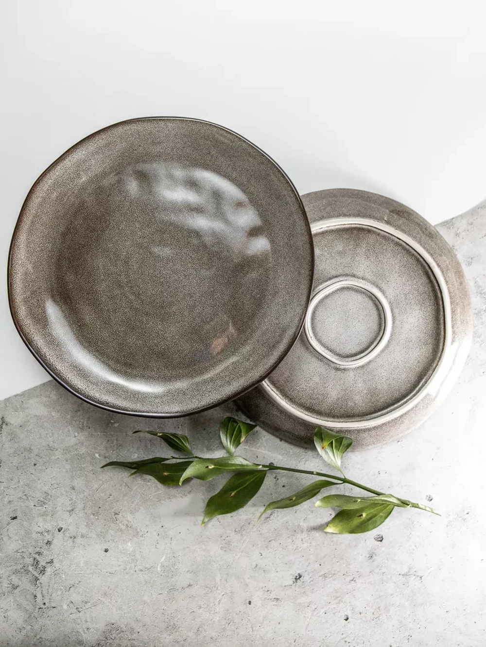 Набор 2 шт тарелок с бортиком, 21 см, Мокко