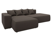 Диван угловой Лига-065 угол левый РОГОЖКА Амур 05 коричневый