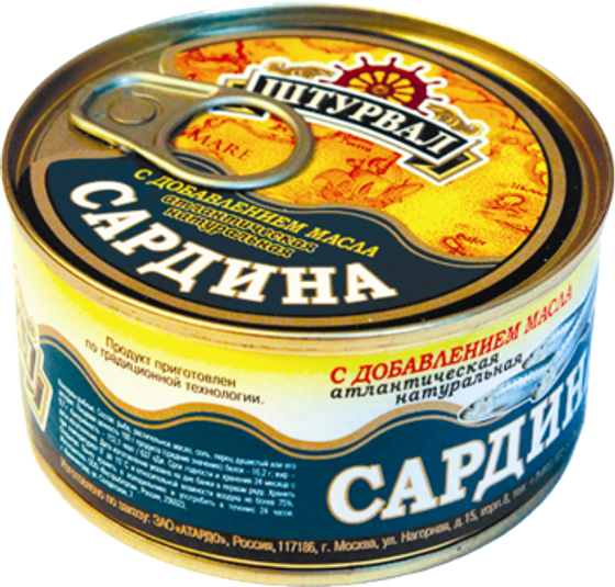 Сардина с доб. масла 185г ключ (24шт)Россия