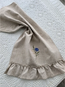 Полотенце кухонное с оборкой Василёк