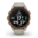 Умные часы Garmin Descent MK3i - 43 мм Бронзовый титан с PVD-покрытием, силиконовый ремешок французского серого цвета и трансивер Descent T2