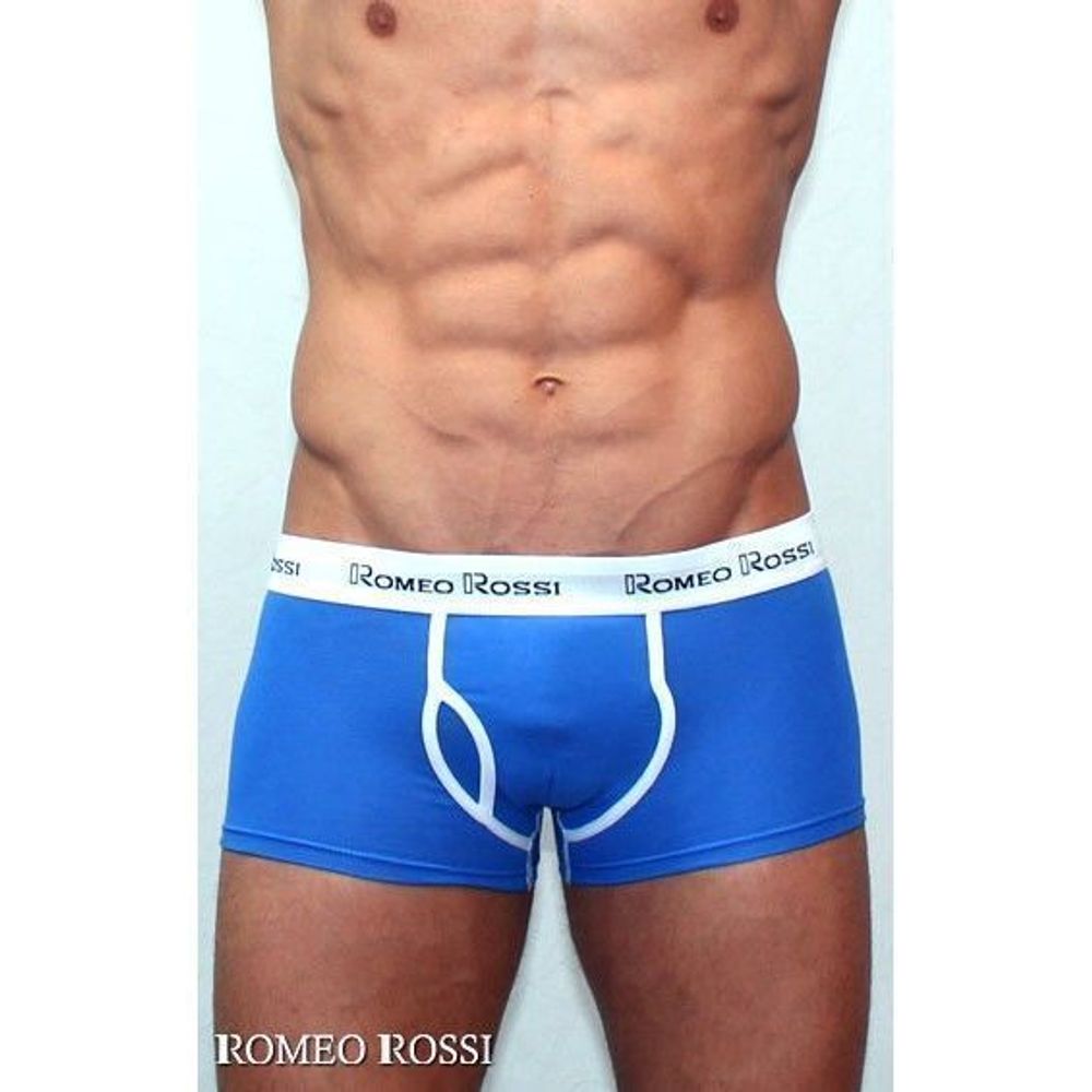 Мужские трусы хипсы голубые Romeo Rossi Boxer Brief RR365-9