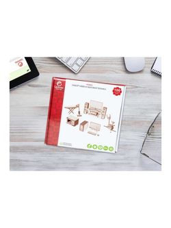 Деревянный конструктор Lemmo МОДЕЛЬ "НАБОР МЕБЕЛИ БЫТОВАЯ ТЕХНИКА", 100 деталей