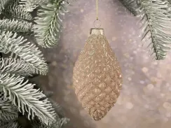 Набор стеклянных шаров Королевский Каприз 80 мм., 12 шт., шампань, House of Seasons (84001)