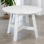Стол садовый деревянный круглый Осло из массива сосны для сада 105х105 см, белый