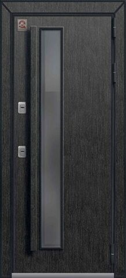 Дверь стальная Т-5 (Черный муар-распил графит-Дуб мэлвилл)