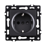 Розетка штепсельная SCHUKO 16A/250 В, черный Kollinger Asthetik AS-014BK