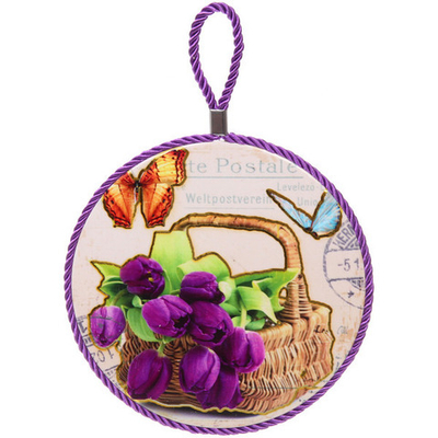 Подставка керамическая 16 см «Тюльпаны фиолетовые»