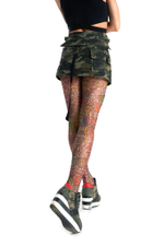 Молодежные колготки с цветным принтом (Размер: S-M-L) (Цвет: бежевый)