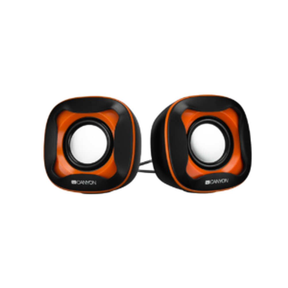 Canyon USB 2.0 Speaker black +orange 021C 2*3W 4 Ohm ABS 1.2m cable with USB2.0 &amp; 3.5mm audi Колонки