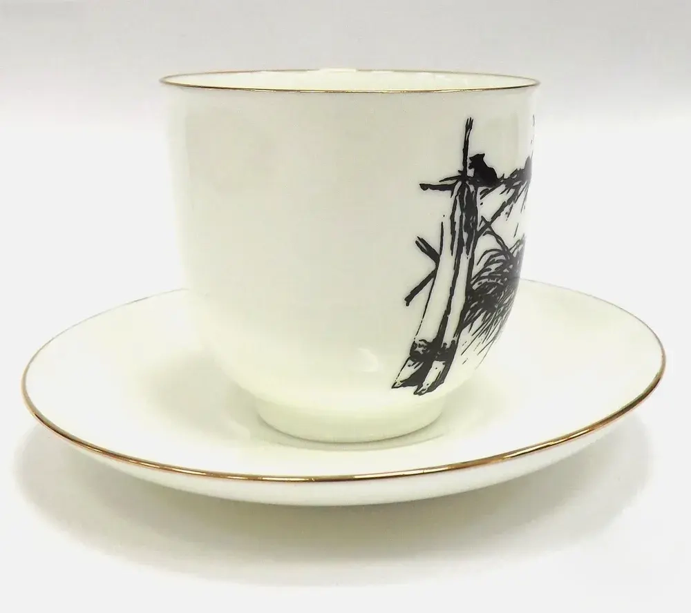 Чашка с блюдцем кофейная ф. Ландыш рис. Силуэты. Котята арт. 81.17258.00.1