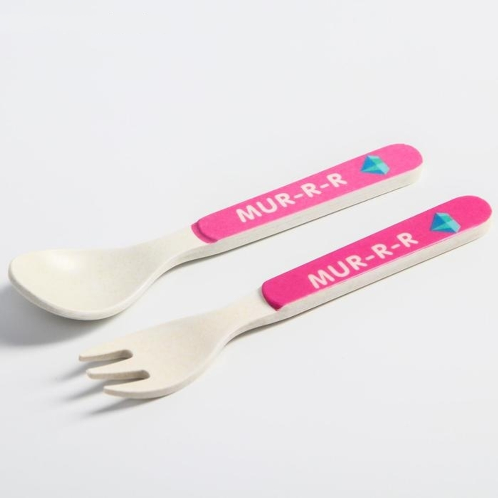 4933950 Набор бамбуковой посуды «ТРЕНД. Которусалка»: тарелка, миска, стакан, вилка, ложка