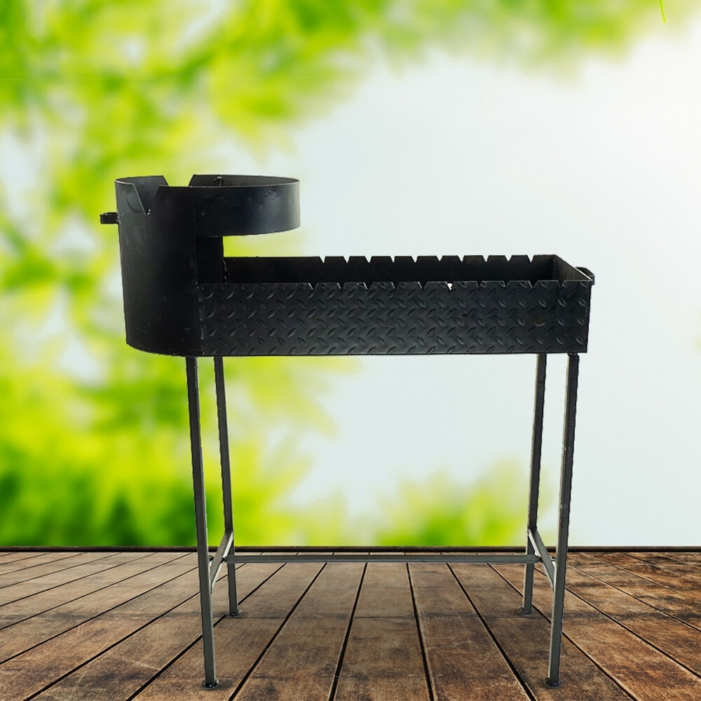 Мангал со встроенной печкой для казана 8-10л