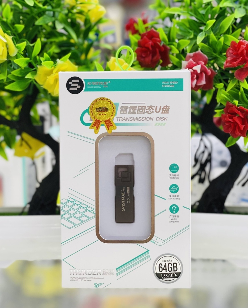 USB Флешка 64GB Sastfoe, Thunder, USB 2.0, серая
