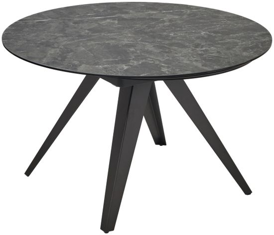 Стол AKSEL 130 цвет Mona Lisa Cерый мрамор, керамика, / Темно-серый каркас