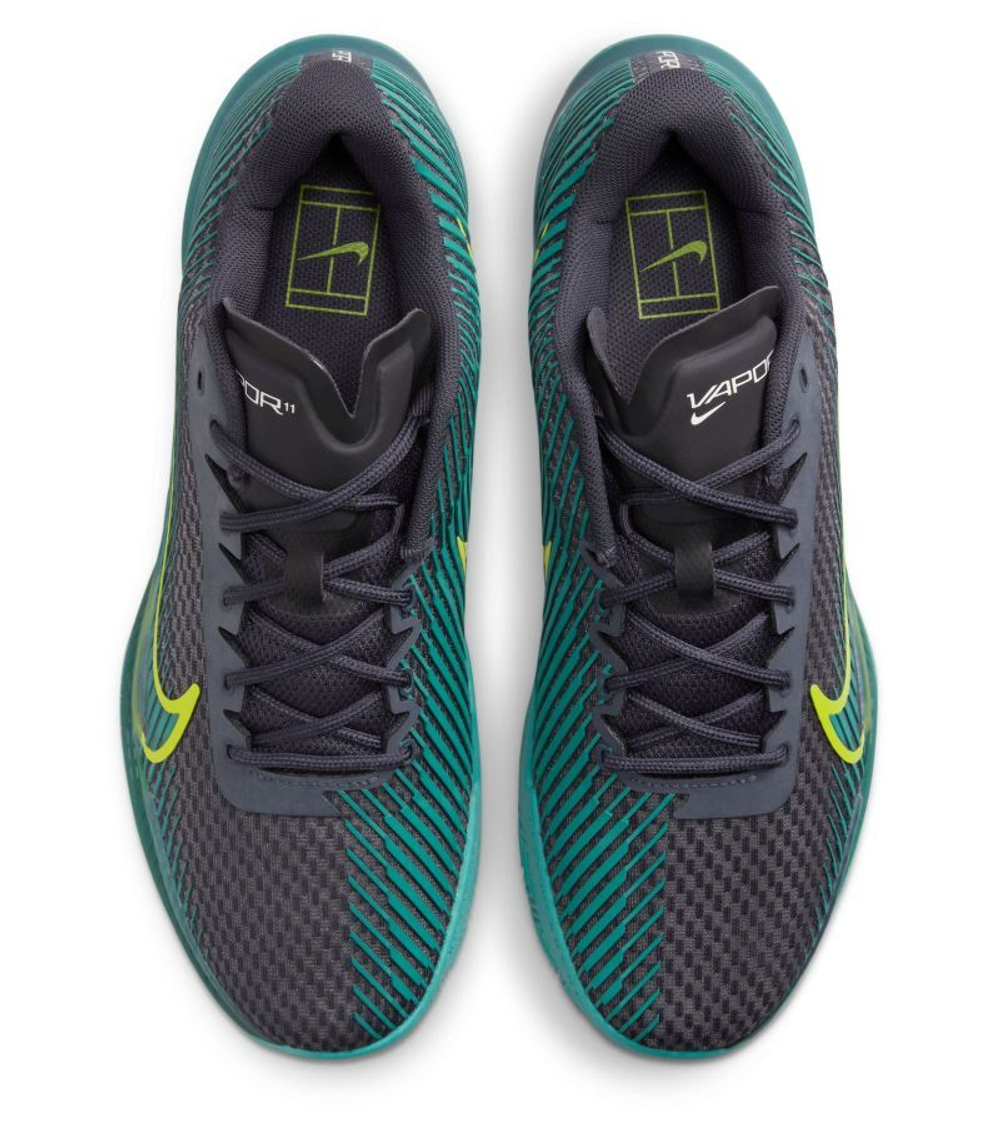Мужские кроссовки теннисные Nike Zoom Vapor 11 Clay - gridiron/mineral teal/action green/bright cactus