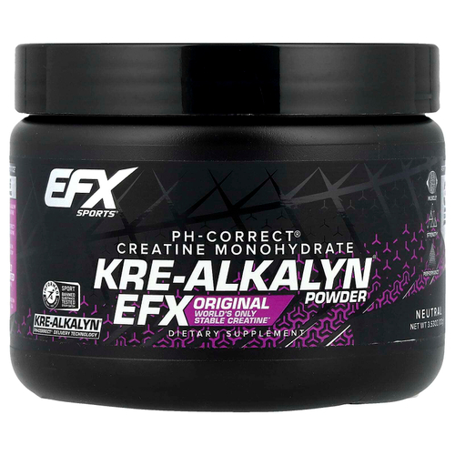 EFX Sports, pH-Correct®, моногидрат креатина, Kre-Alkalyn EFX, нейтральный, 100 г (3,53 унции)