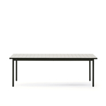 Уличный стол Maurina из стали зелёного цвета с керамической плиткой цвета экрю 223 x 101 см