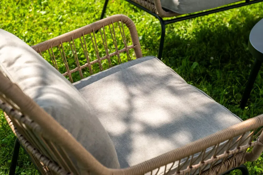 "Версаль" лаунж-зона из искусственного ротанга на 4 персоны, цвет соломенный