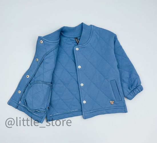 Курточка из капитония "Цветочная фантазия" капитанский синий