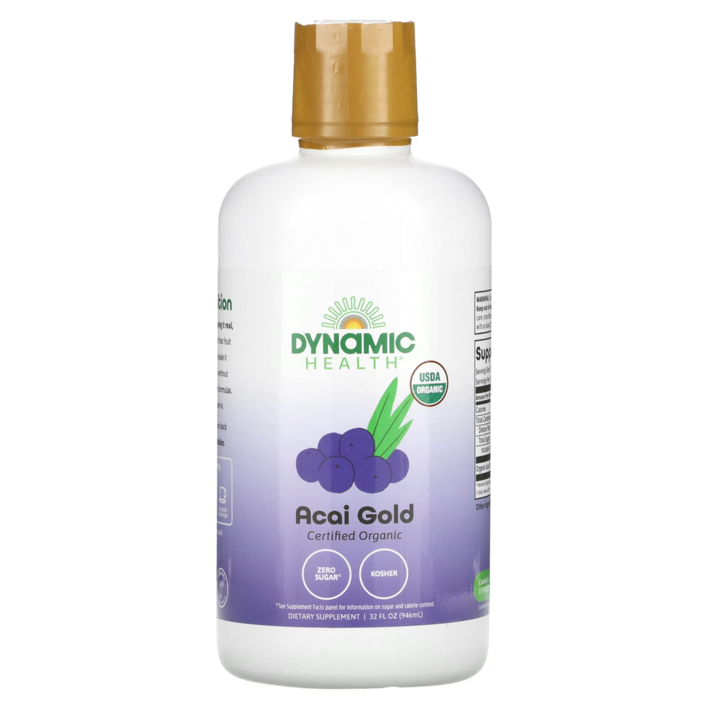 Dynamic Health, Сертифицированное органическое золото асаи, 946 мл (32 жидк. унц.)
