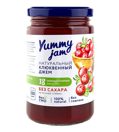 Джем низкокалорийный Yummy Jam клюквенный, ст.б, 350г.