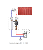 Насосный модуль Huch EnTEC (Хух ЭнТЕК) ECO DK DN20 (3/4′′) с насосом Grundfos UPS 15-65 (арт.101.10.018.01 GF)