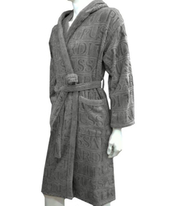 Халат велюровый Trussardi Overlogo Grey 004 серый