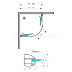 Душевое ограждение VIVIEN, 1000x1000x2000, профиль хром, стекло прозрачное, LUX-VIVI1010-NTRCR