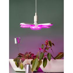 Фитолампа для растений светодиодная ЭРА GREEN LINE ФИТО-65W-PL-E27-GR 5-ти лепестковая розового свечения 65 Вт Е27