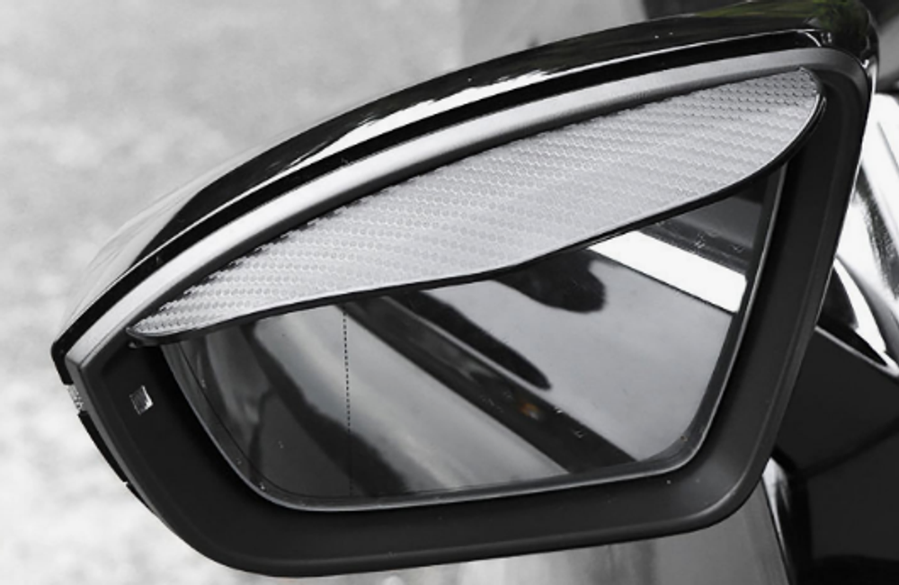 Дефлектор козырек зеркала бокового (кт2шт) - черный карбон глянец