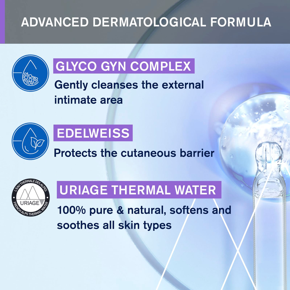 Uriage, Gyn-Phy, освежающий гель для интимной гигиены, 500 мл (17 жидк. унц.)