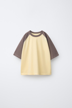 ZARA ФУТБОЛКА С РУКАВАМИ РЕГЛАН, ЖЕЛТЫЙ