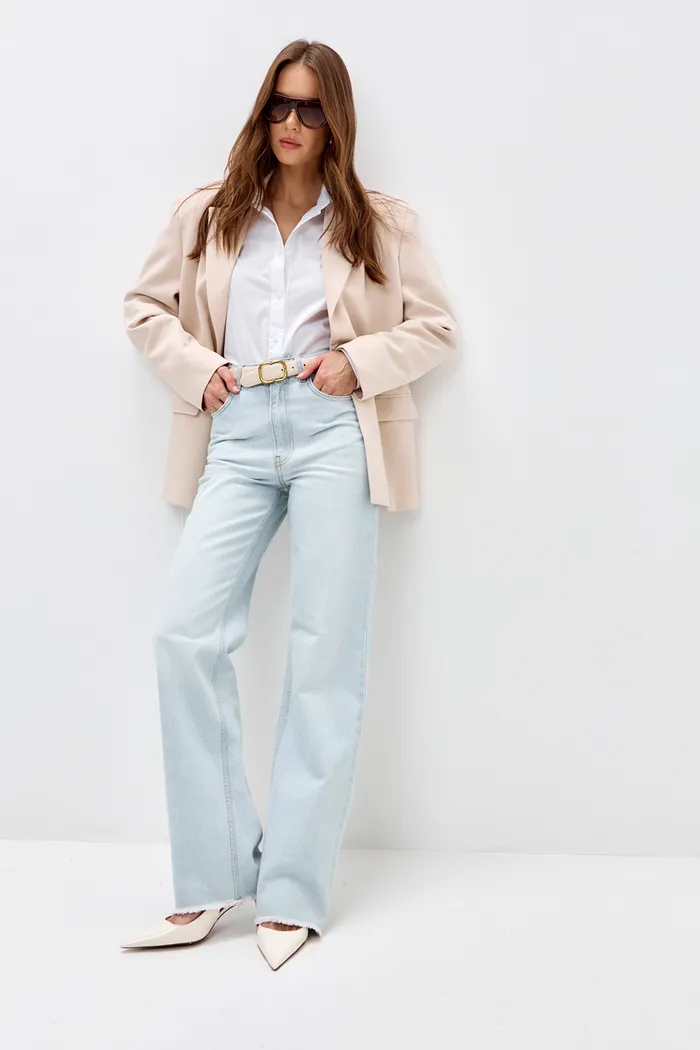 Джинсы Wide Leg голубого цвета