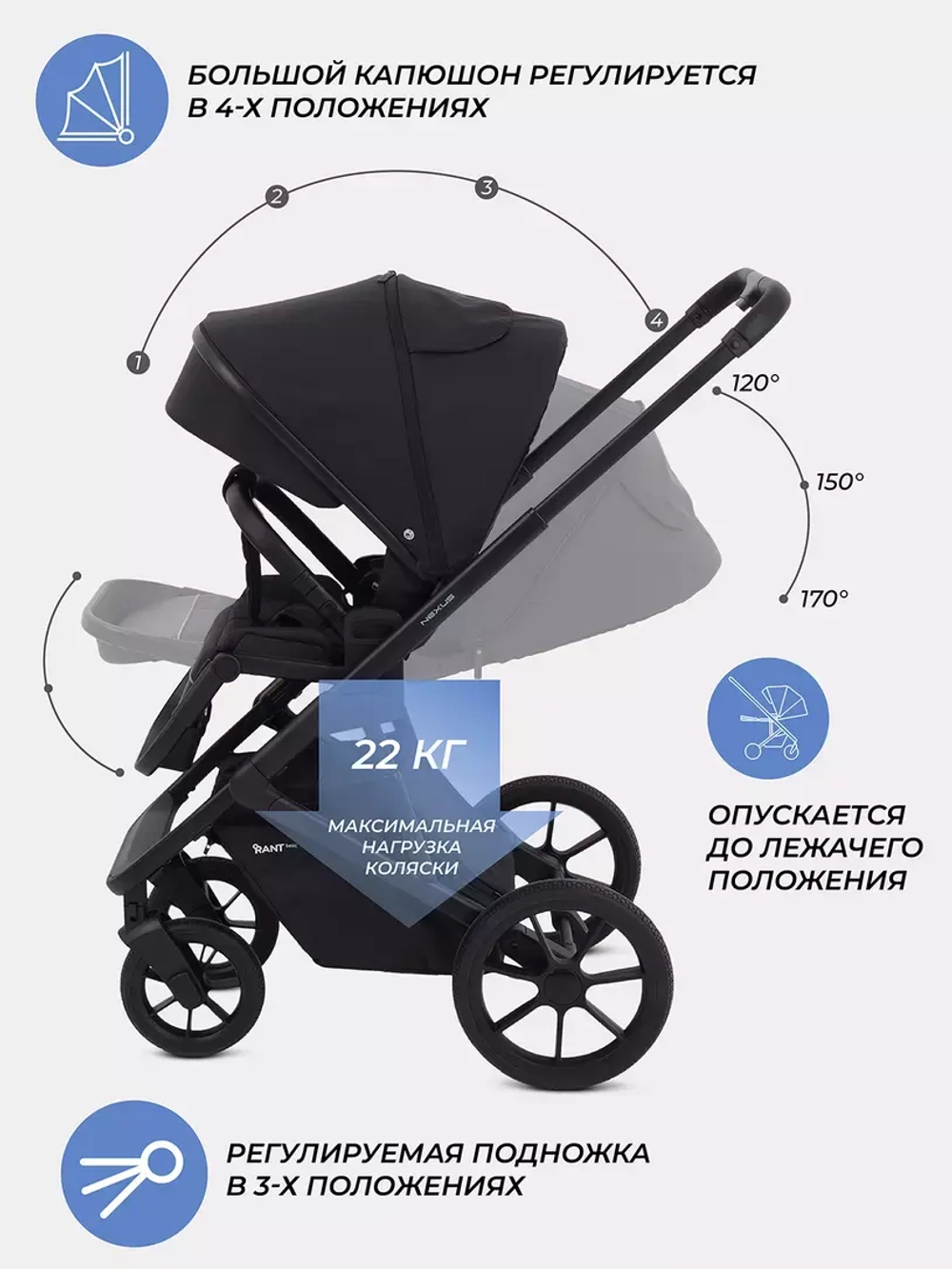 Коляска детская RANT basic "NEXUS" (2в1) RA106
