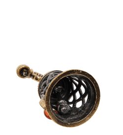 AM-2701 Колокольчик «Телефон винтажный» (латунь, янтарь)