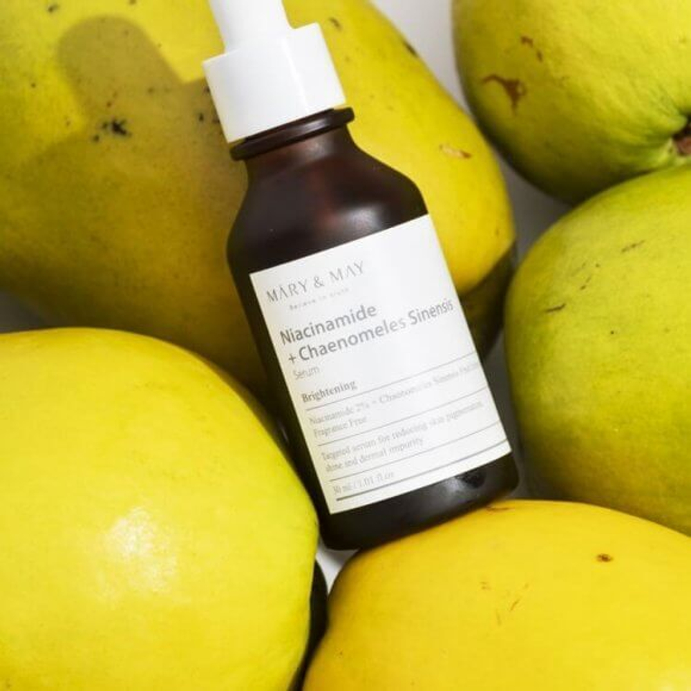 Осветляющая сыворотка с экстрактом айвы - Mary&May Niacinamide + Chaenomeles Sinensis Serum, 30 мл