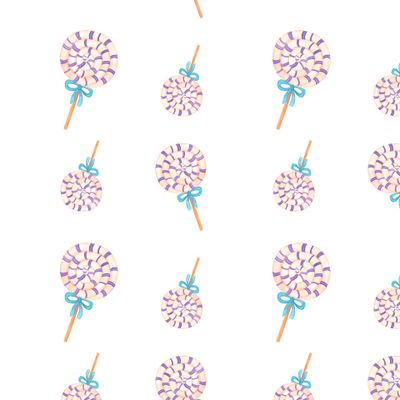 Леденец на палочке с голубым бантом