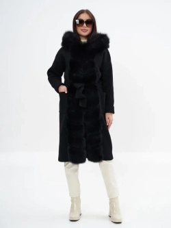 Полупальто с мехом женское