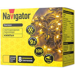Гирлянда Navigator 61 823 NGF-S01-100WW-10-9.5m-230-C8-BL-IP44