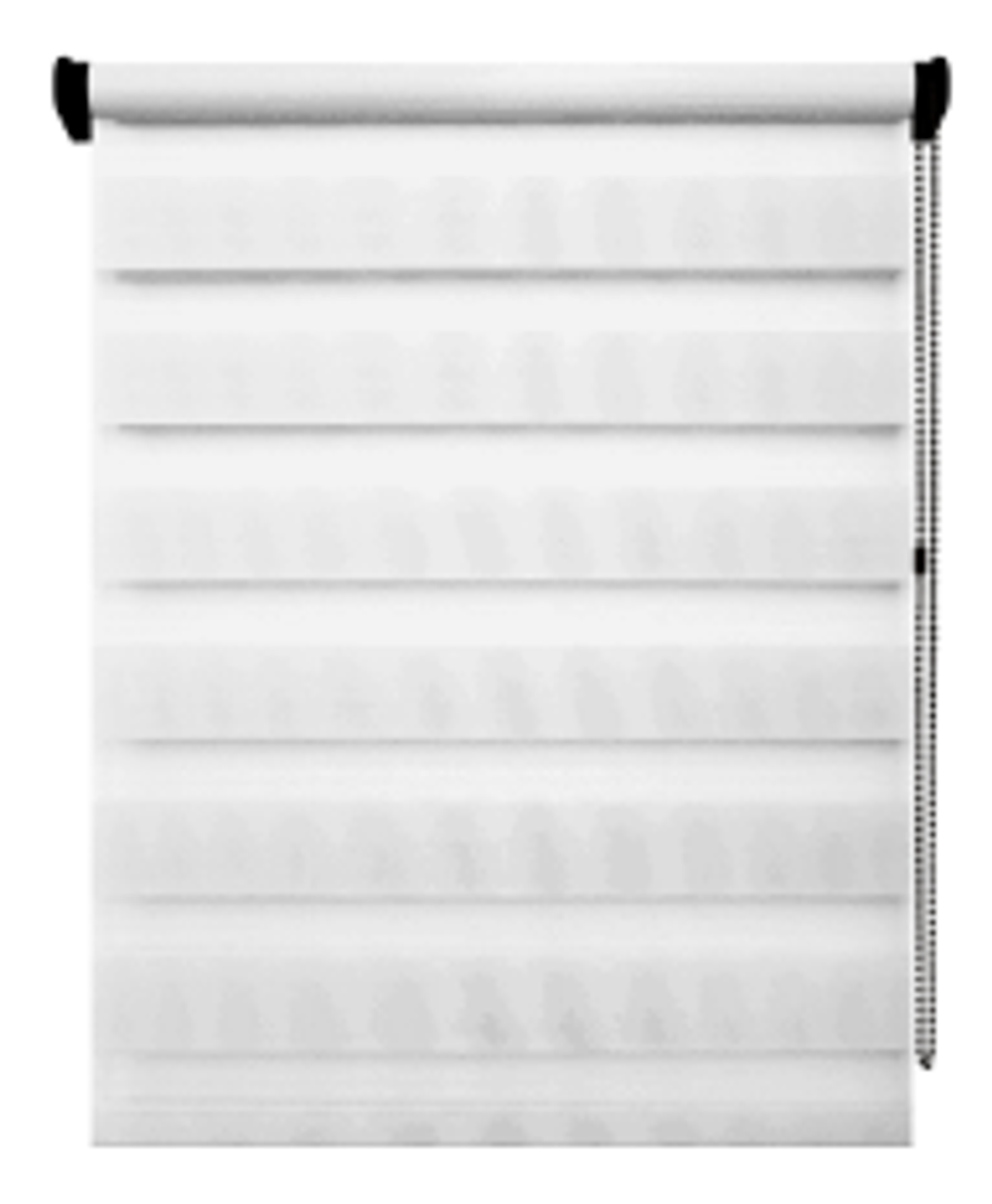 Рулонная штора День-Ночь Люкс, ткань 8920 Канзас, цвет белый
